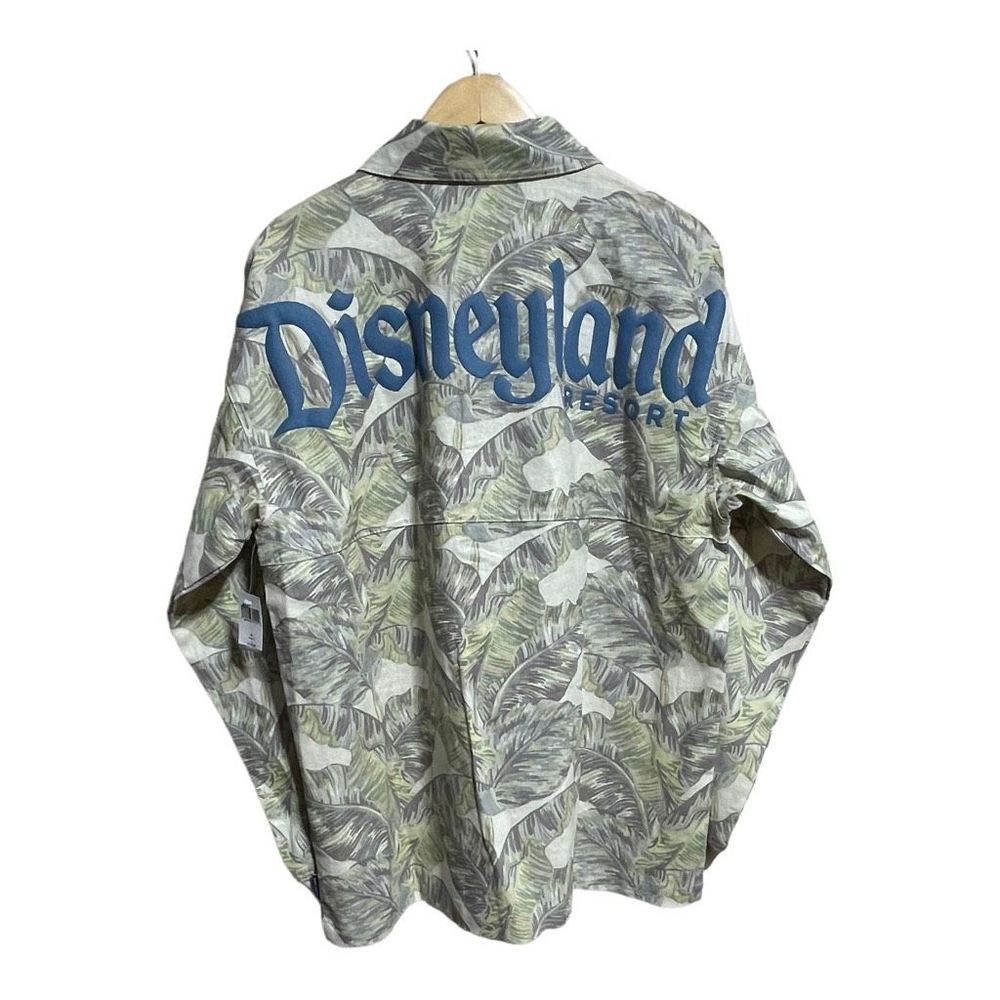 Disneyland Resort Mens Linen Blend Spirit Jersey Shirt Jacket Button Tropical M